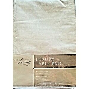 Town and Country Table Protector Vinyl Tablecloth Felt Back 70" Rd Cut to Fit